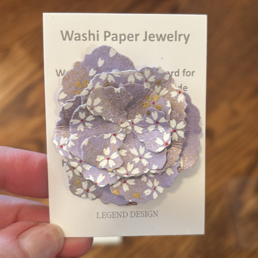 Washi Paper Jewelry Flower Pin